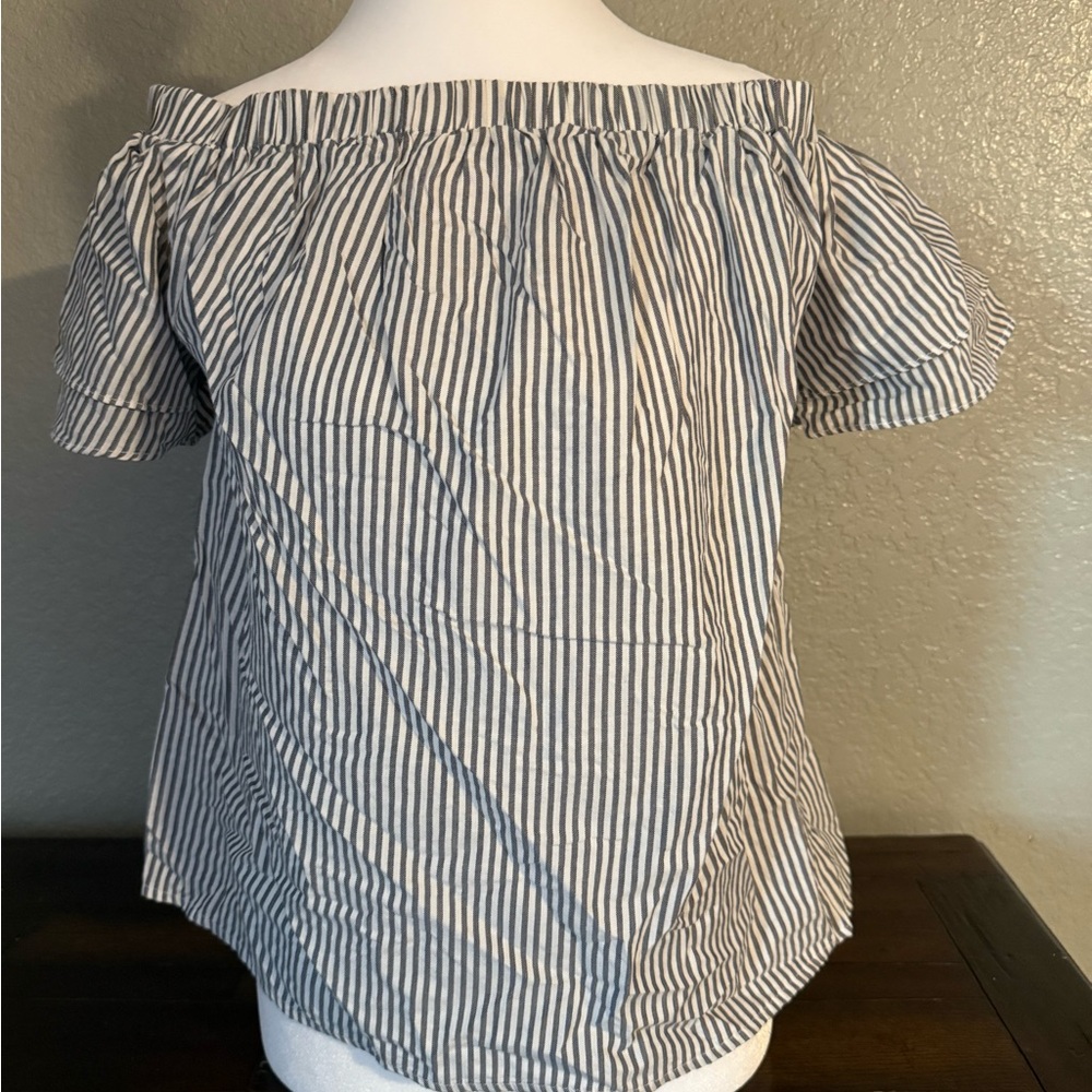 Striped Off-Shoulder Women's Top